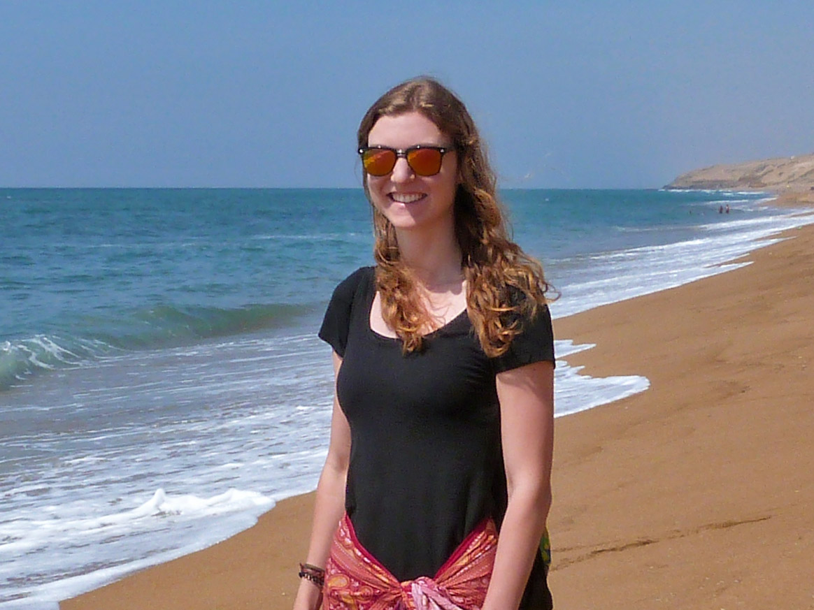 Travel girl at beach in Morocco