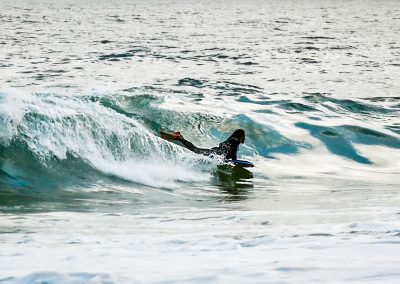 Bodyboarder surfing in Piratininga, Brazil