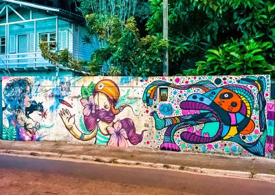 Colorful graffiti mural in Florianópolis, Brazil