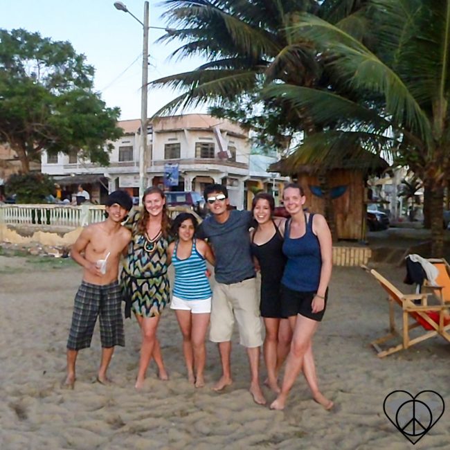 Group of friends at the beach in Ecuador